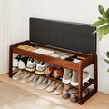 2-Tier Flip-Top Entryway Bench with Shoe Rack