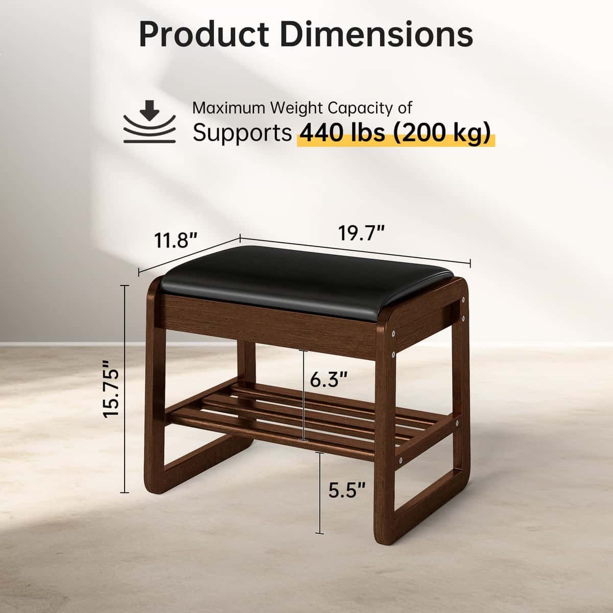 2-Tier Flip-Top Entryway Bench with Shoe Rack