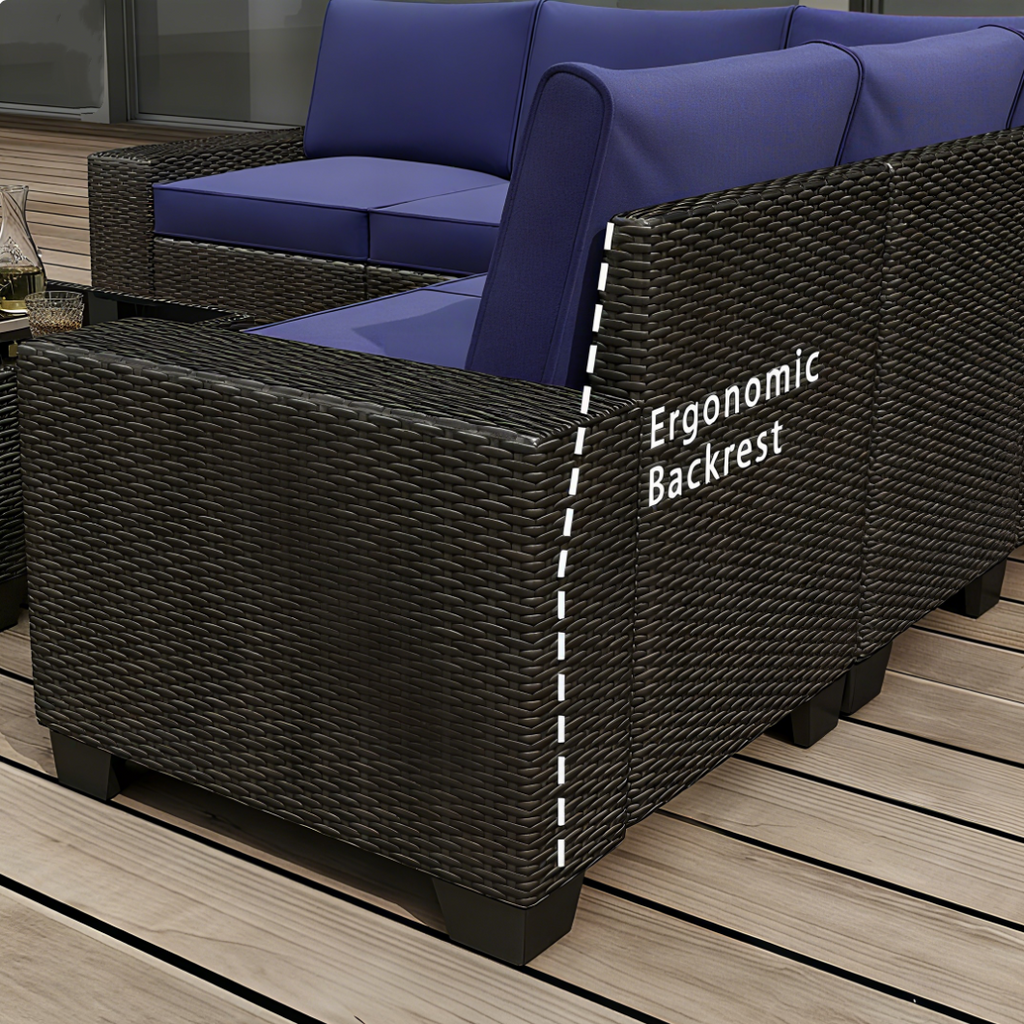 All-Weather 6 Pieces Wicker Patio Set with Cushions